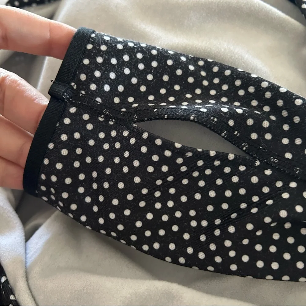 Nike Pro Womens Dri-Fit Fleece Lined Half Zip Long Sleeve Polka Dot Training Top - Picture 8 of 11